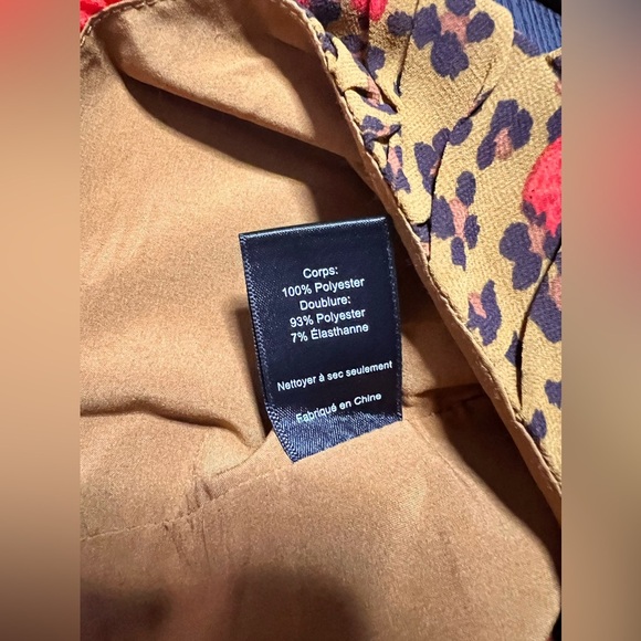 ASTR the Label Floral Leopard Print Puff Sleeve Cropped Shirred Blouse M - Picture 8 of 8